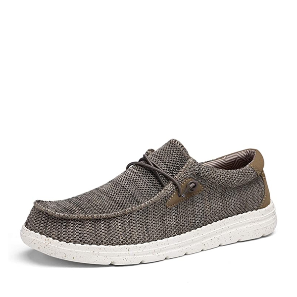 Men's Comfortable Slip-On Knit Loafers - BROWN -  0