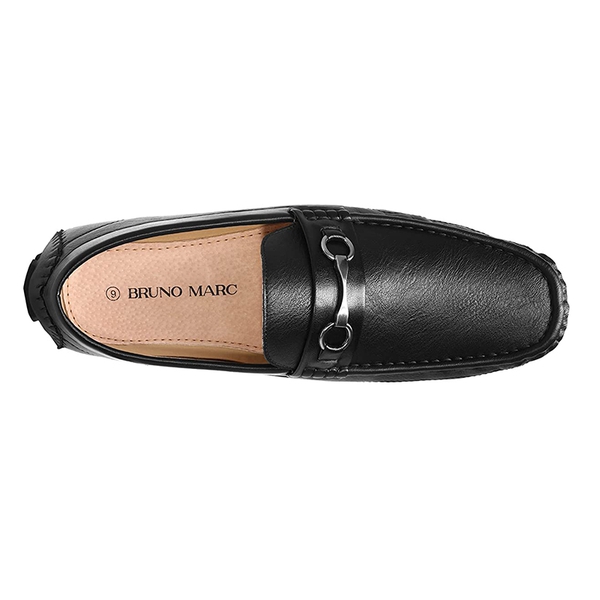 Men's Moc-Toe Horsebit Driving Loafers - BLACK - 3