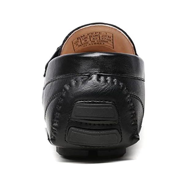 Men's Moc-Toe Horsebit Driving Loafers - BLACK - 4