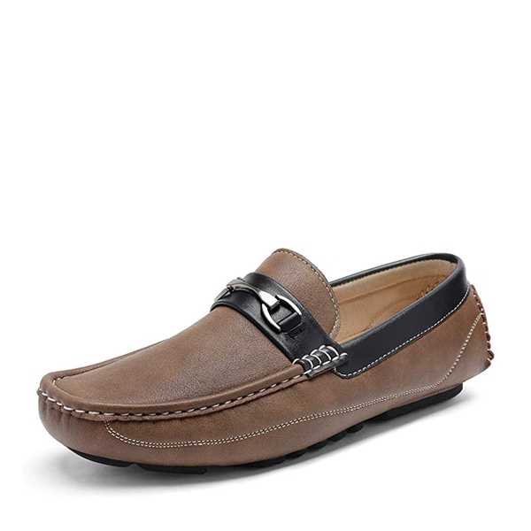 Men's Moc-Toe Horsebit Driving Loafers - COGNAC -  0