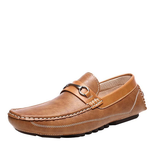 Men's Moc-Toe Horsebit Driving Loafers - TAN -  0