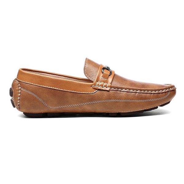 Men's Moc-Toe Horsebit Driving Loafers - TAN - 2