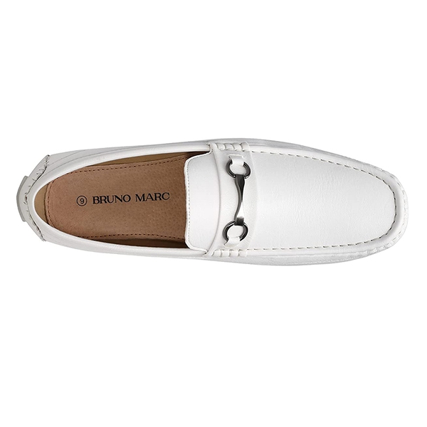 Men's Moc-Toe Horsebit Driving Loafers - WHITE - 3