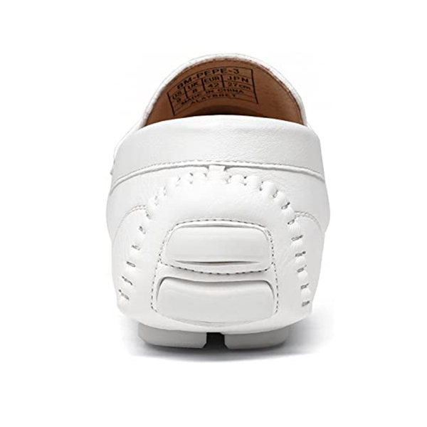 Men's Moc-Toe Horsebit Driving Loafers - WHITE - 4