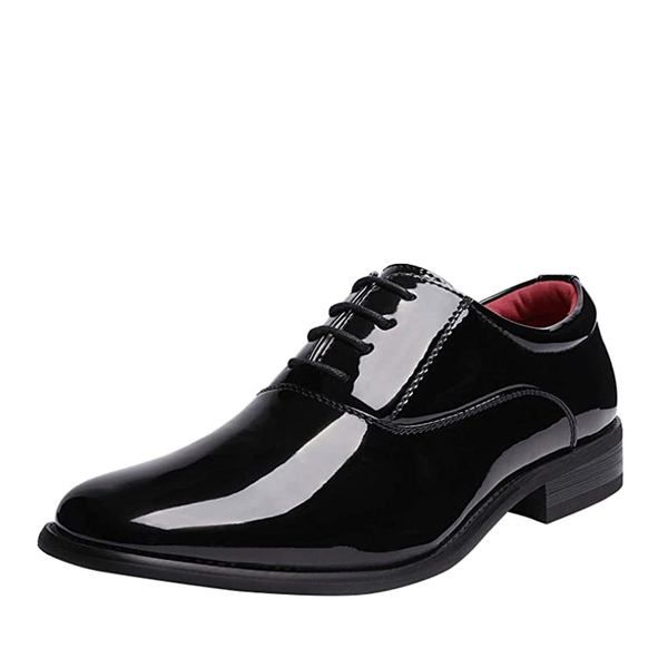 Men's Classic Vegan Leather Oxford Shoes - BLACK -  0