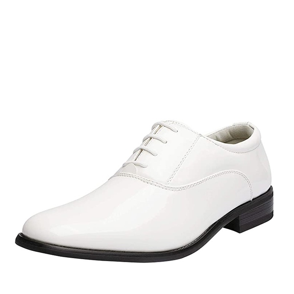 Men's Classic Vegan Leather Oxford Shoes - WHITE -  0