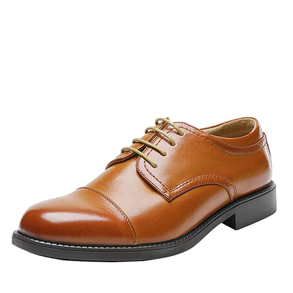 Men's Cap-Toe Oxford Dress Shoes - BROWN -  0