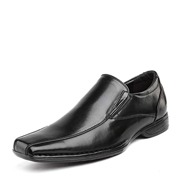 Men's Square-Toe Dress Loafer Shoes - BLACK -  0