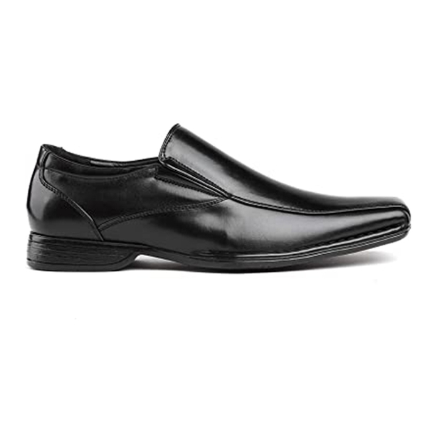 Men's Square-Toe Dress Loafer Shoes - BLACK - 1