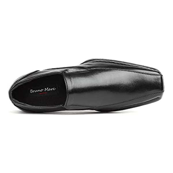 Men's Square-Toe Dress Loafer Shoes - BLACK - 2