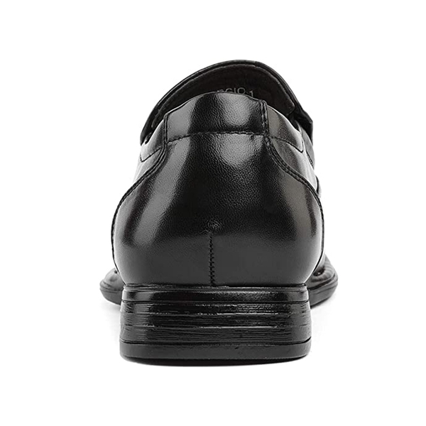 Men's Square-Toe Dress Loafer Shoes - BLACK - 3