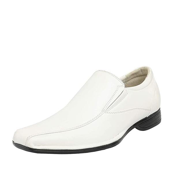Men's Square-Toe Dress Loafer Shoes - WHITE -  0