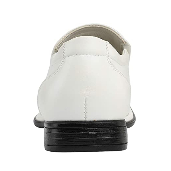 Men's Square-Toe Dress Loafer Shoes - WHITE - 3