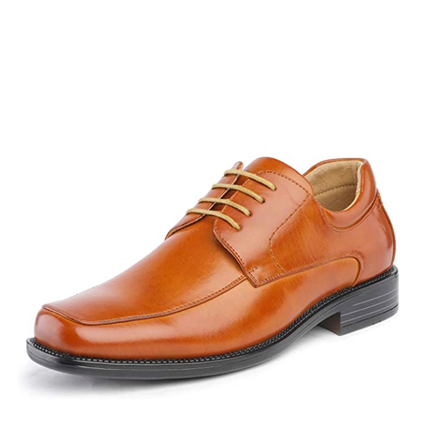 Men's Classic Square-Toe Oxford Shoes - BROWN -  0