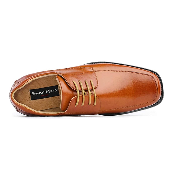 Men's Classic Square-Toe Oxford Shoes - BROWN - 2