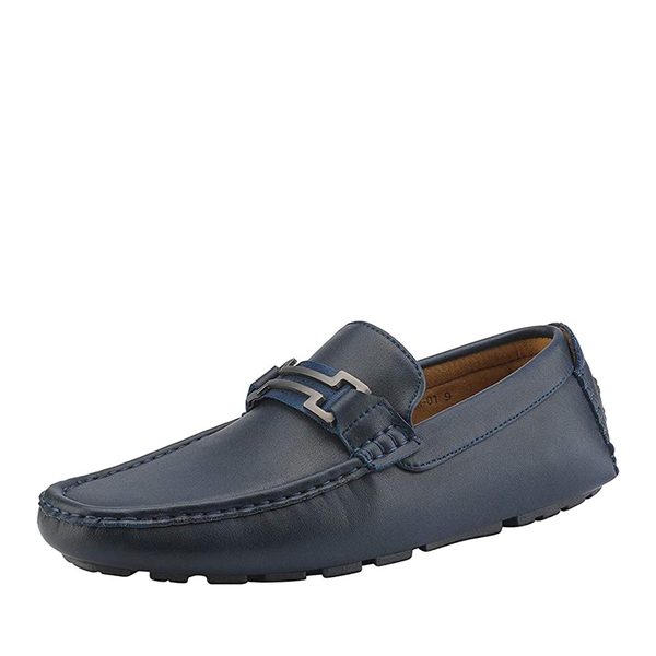 Men's Slip-On Moccasin Horsebit Loafers - NAVY -  0
