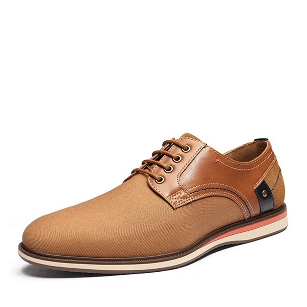 Men's Smart Casual Oxford Sneaker Shoes - TAN -  0