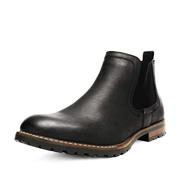 Men's Comfortable Chelsea Ankle Boots - BLACK -  0