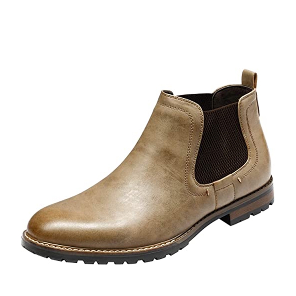 Men's Comfortable Chelsea Ankle Boots - KHAKI -  0