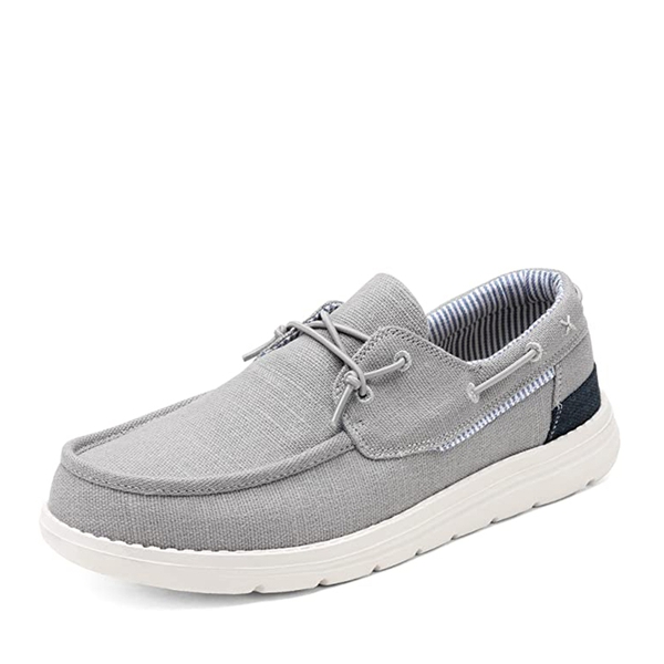 Men's Casual Slip-On Canvas Loafers - GREY -  0