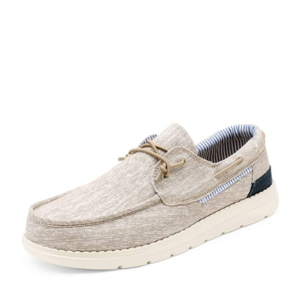 Men's Casual Slip-On Canvas Loafers - KHAKI -  0