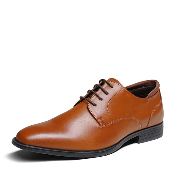 Men's Classic Plain Toe Oxford Shoes - BROWN -  0
