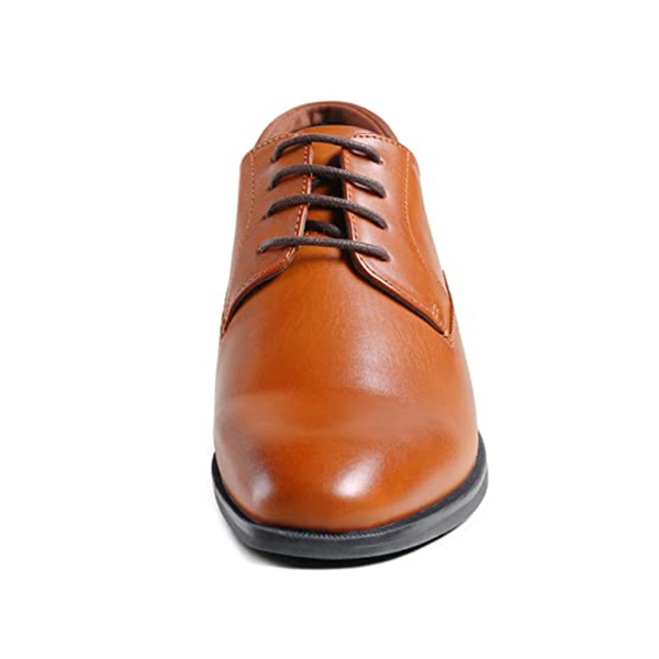 Men's Classic Plain Toe Oxford Shoes - BROWN - 3