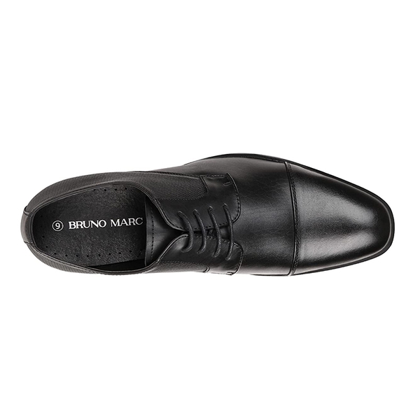 Men's Cap-Toe PU Leather Oxford Shoes - BLACK - 2