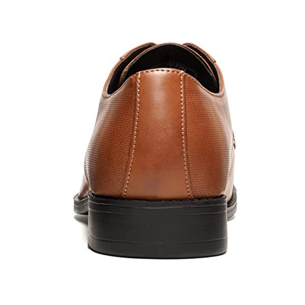 Men's Cap-Toe PU Leather Oxford Shoes - BROWN - 4