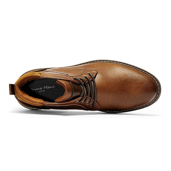 Men's Lace-Up Dress Chukka Boots - BROWN - 3