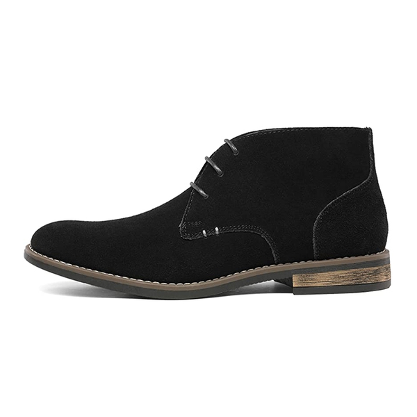Men's Lace-Up Suede Chukka Boots - BLACK - 1