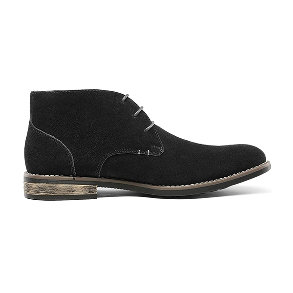 Men's Lace-Up Suede Chukka Boots - BLACK - 2
