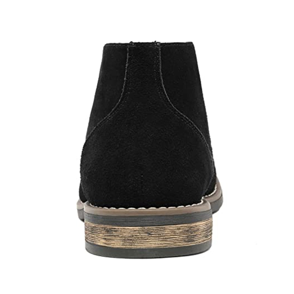 Men's Lace-Up Suede Chukka Boots - BLACK - 4