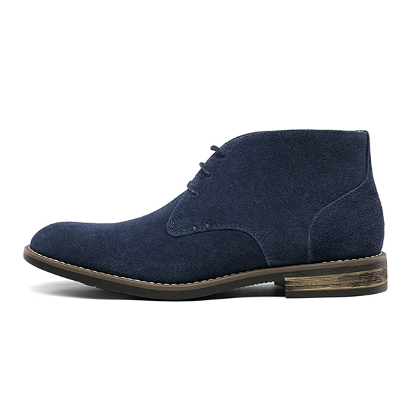 Men's Lace-Up Suede Chukka Boots - NAVY - 1