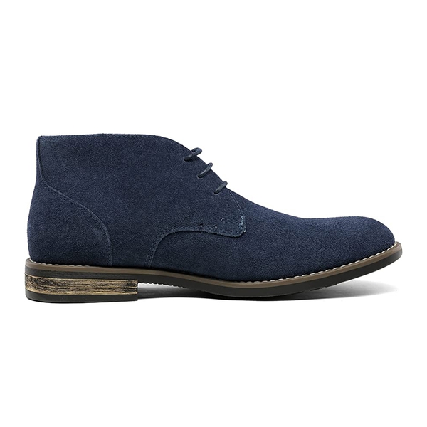 Men's Lace-Up Suede Chukka Boots - NAVY - 2