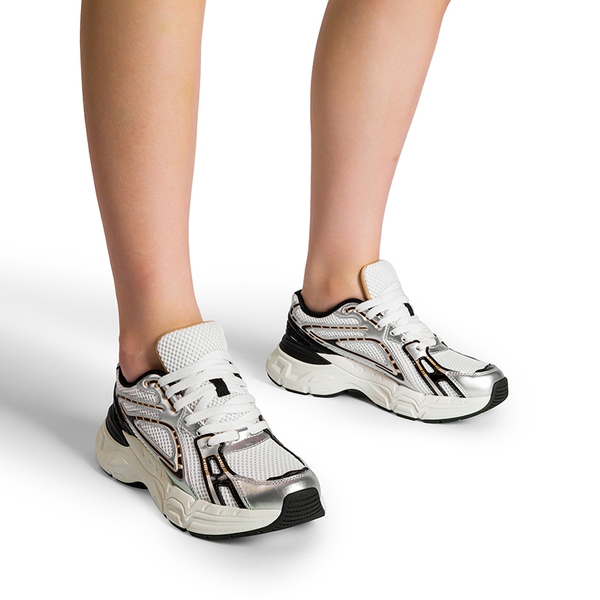 [Liv] Comfortable Chunky Platform Sneakers - SILVER/BLACK - 1