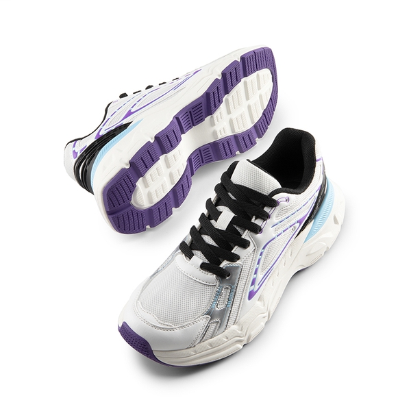 [Liv] Comfortable Chunky Platform Sneakers - WHITE/PURPLE - 6