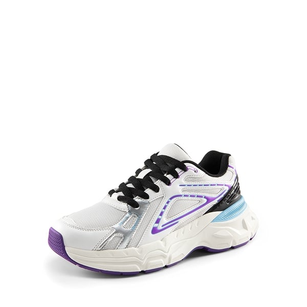 [Liv] Comfortable Chunky Platform Sneakers - WHITE/PURPLE -  0