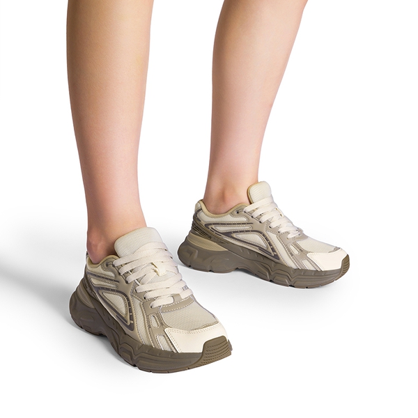 [Liv] Comfortable Chunky Platform Sneakers - BROWN/BEIGE - 1