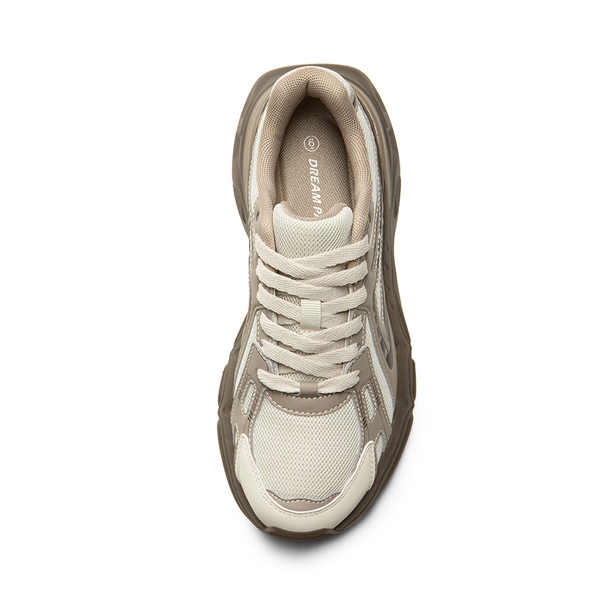 [Liv] Comfortable Chunky Platform Sneakers - BROWN/BEIGE - 5