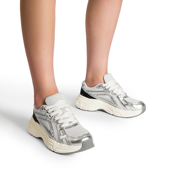 [Liv] Comfortable Chunky Platform Sneakers - SILVER - 1