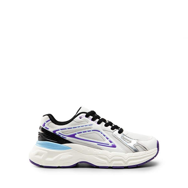 [Liv] Comfortable Chunky Platform Sneakers - WHITE/PURPLE - 3