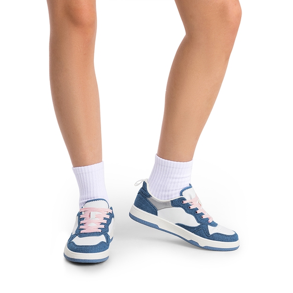 [Char] Women’s Casual Low-Top Sneakers - WHITE BLUE - 2