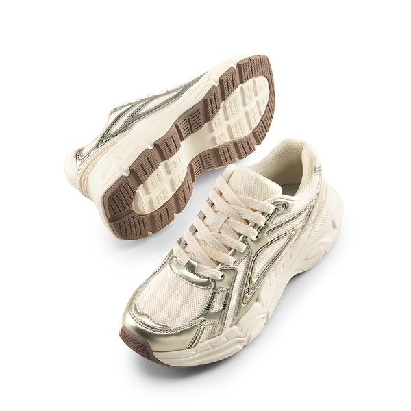 [Liv] Comfortable Chunky Platform Sneakers - CHAMPAGNE - 6