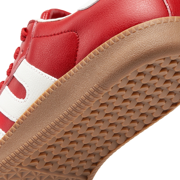 [Nia] Retro Faux Suede Toe Fashion Sneakers - RED - 7