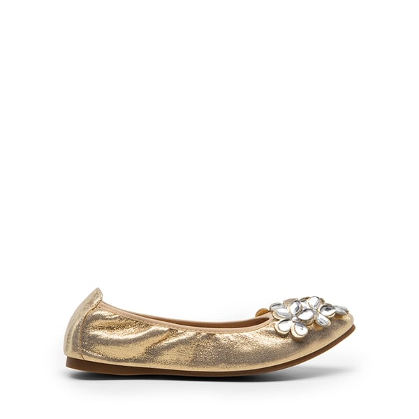 Foldable Rhinestone Slip-On Ballet Flats - GOLD - 3
