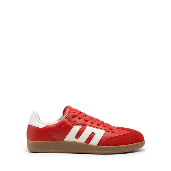 [Nia] Retro Faux Suede Toe Fashion Sneakers - RED - 3