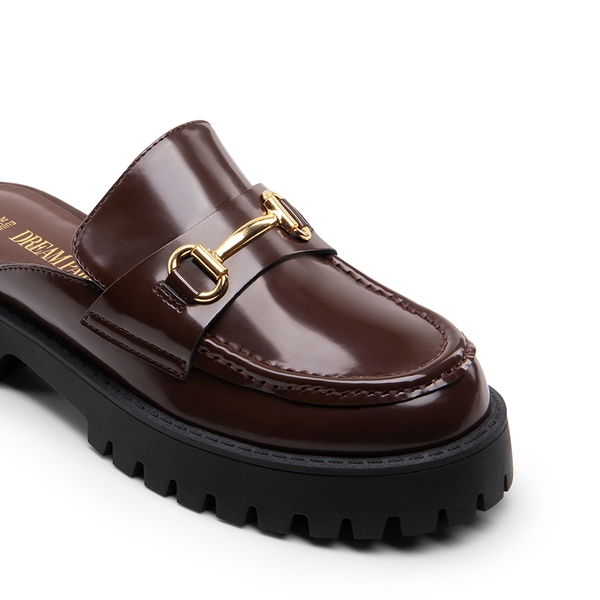 Round Toe Slip-on Mules - BROWN - 6