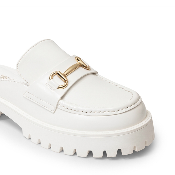 Round Toe Slip-on Mules - WHITE - 5