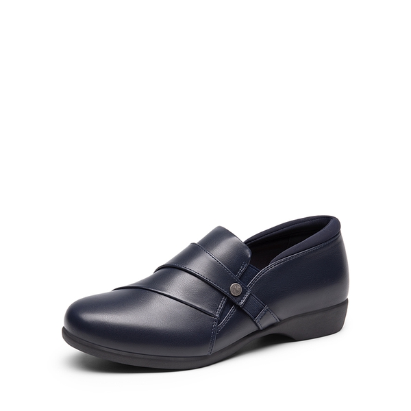 Comfortable Low Heel Slip-on Flats - NAVY -  0